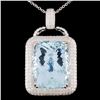18K White Gold 36.17ct Aquamarine & 3.05ct Diamond