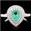 Image 1 : 18K Gold 0.52ct Emerald & 0.80ctw Diamond Ring