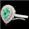 Image 2 : 18K Gold 0.52ct Emerald & 0.80ctw Diamond Ring
