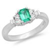 Image 1 : 14K Gold 0.50ct Emerald & 0.25ct Diamond Ring