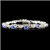 14K Gold 4.52ct Tanzanite & 0.32ctw Diamond Bracel
