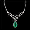 18K/14K Gold 5.58ct Emerald & 2.10ct Diamond Neckl