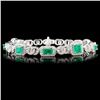 Image 1 : 14K Gold 3.00ct Emerald & 1.73ctw Diamond Bracelet