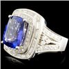 Image 2 : 18K Gold 7.74ct Tanzanite & 1.54ctw Diamond Ring