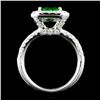 Image 3 : 18K Gold 4.09ct Tsavorite & 1.11ctw Diamond Ring