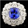 Image 1 : 18K Gold 4.00ct Tanzanite & 1.73ctw Diamond Ring