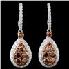 Image 1 : 14K Gold 2.48ctw Fancy Diamond Earrings