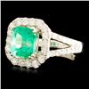 Image 2 : 18K Gold 2.14ct Emerald & 1.25ctw Diamond Ring