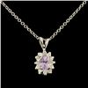 Image 1 : 14K Gold 0.40ct Sapphire & 0.17ctw Diamond Pendant