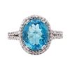 Image 2 : 4.16 ctw Apatite And Diamond Ring - 14KT White Gold