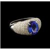 Image 1 : 2.77 ctw Tanzanite and Diamond Ring - 14KT White Gold