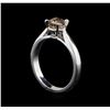Image 4 : 14KT White Gold 0.95 ctw Oval Cut Fancy Brown Diamond Solitaire Ring