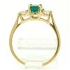 Image 8 : 14k Solid Yellow Gold 1.03 ctw Three Stone Prong Set Oval Emerald & Diamonds Rin