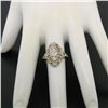 Image 8 : Art Deco 14k White Gold 0.85 ctw Diamond Large Open Work Cocktail Ring