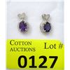 Image 1 : New Sterling Silver Amethyst & Diamond Earrings
