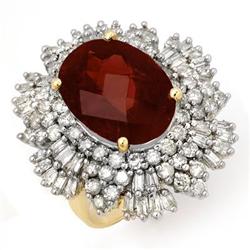 CERTIFIED 13.25ctw PINK TOURMALINE & DIAMOND RING GOLD