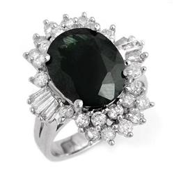 CERTIFIED 9.51ctw SAPPHIRE & DIAMOND RING WHITE GOLD