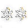 Image 1 : CERTIFIED 0.50ctw DIAMOND STUD FLOWER EARRINGS 14K GOLD