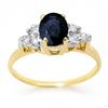 Image 1 : CERTIFIED 1.41ctw DIAMOND & SAPPHIRE RING YELLOW GOLD