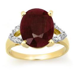 OVERSTOCK 6.50ctw RUBY & DIAMOND RING 10KT YELLOW GOLD