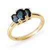Image 1 : CERTIFIED THREE-STONE  1.0ct SAPPHIRE RING YELLOW GOLD