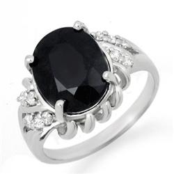 CERTIFIED 4.83 ctw SAPPHIRE & DIAMOND RING WHITE GOLD