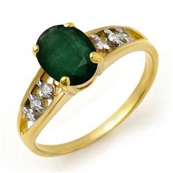 CERTIFIED 1.50ctw EMERALD & DIAMOND RING YELLOW GOLD