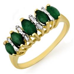 ACA CERTIFIED 0.70 ctw EMERALD LADIES RING YELLOW GOLD