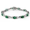 Image 1 : OVERSTOCK 6.11ctw DIAMOND & EMERALD BRACELET 14KT GOLD