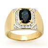 Image 1 : CERTIFIED 3.10ct DIAMOND & SAPPHIRE MEN'S RING 14K GOLD
