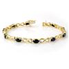 Image 1 : CERTIFIED 7.33ctw SAPPHIRE DIAMOND BRACELET YELLOW GOLD