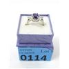 Image 2 : Sterling Silver Amethyst & Diamond Ring