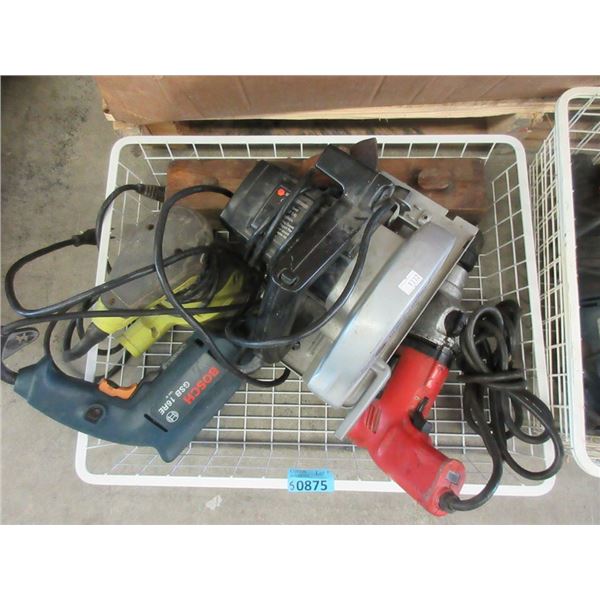 5 Piece Lot of Circular Saw, Drill & Other Tools