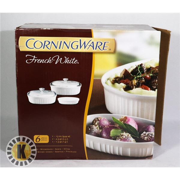 CORNING WARE FRENCH WHITE 6PC SET