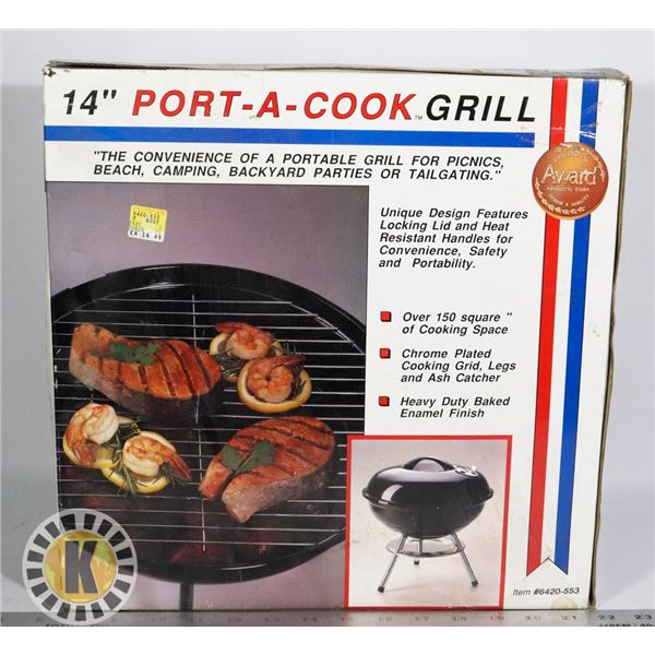 14" PORT-A-COOK GRILL
