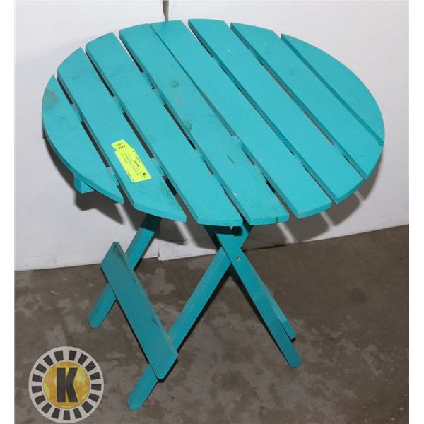 SOLID WOOD FOLD-OPEN PATIO TABLE - FOLDS