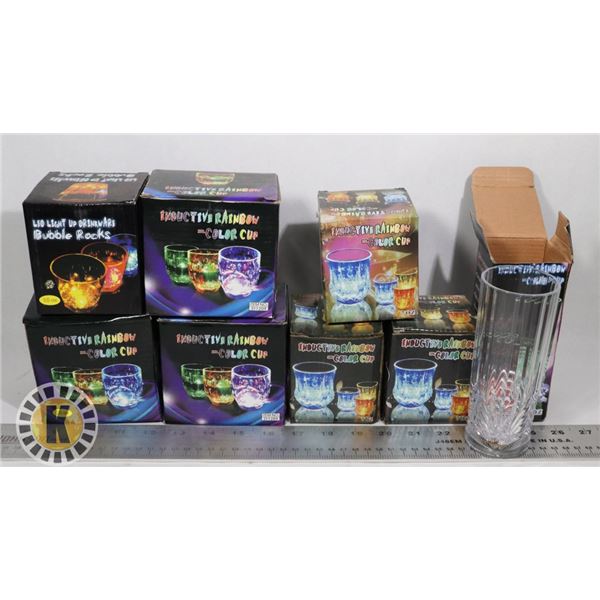 8  INDUCTIVE RAINBOW COLOR CUPS- ASSORTED SIZE