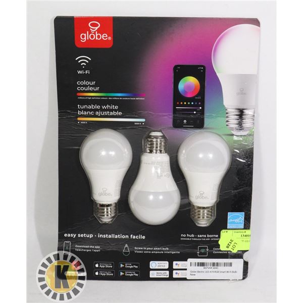 NEW 3-PACK OF GLOBE SMART WI-FI COLOUR LED