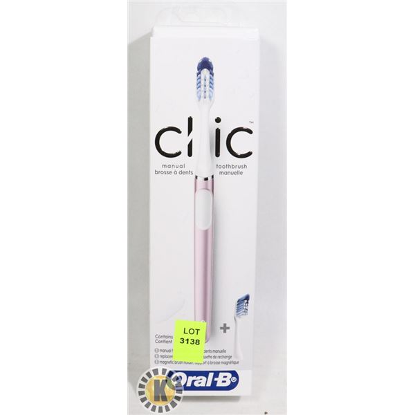 NEW CLIC ORAL B MANUAL TOOTHBRUSH