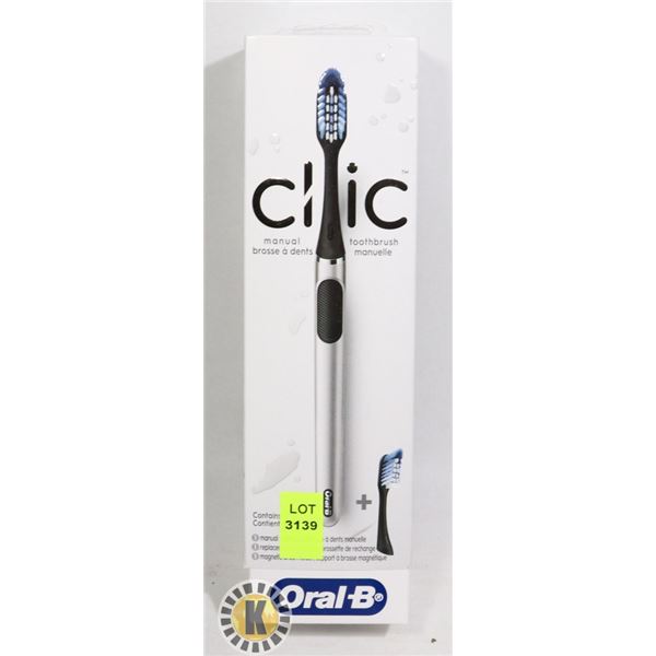 NEW CLIC ORAL B MANUAL TOOTHBRUSH