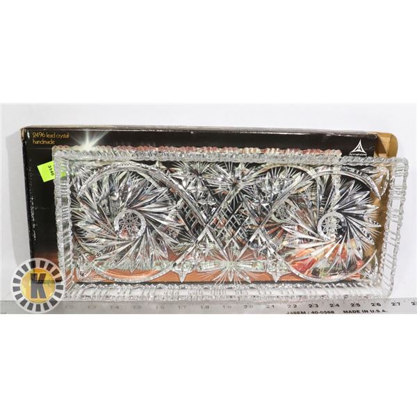 24% HANDMADE LEAD CRYSTAL PLATEAU TRAY