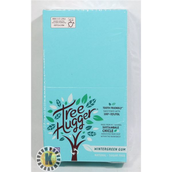 BOX OF TREE HUGGER WINTERGREEN GUM - 12 PACKS