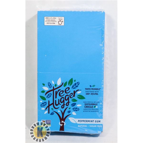BOX OF TREE HUGGER PEPPERMINT GUM - 12 PACKS