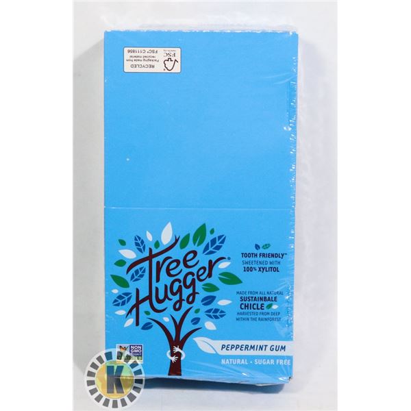 BOX OF TREE HUGGER PEPPERMINT GUM - 12 PACKS