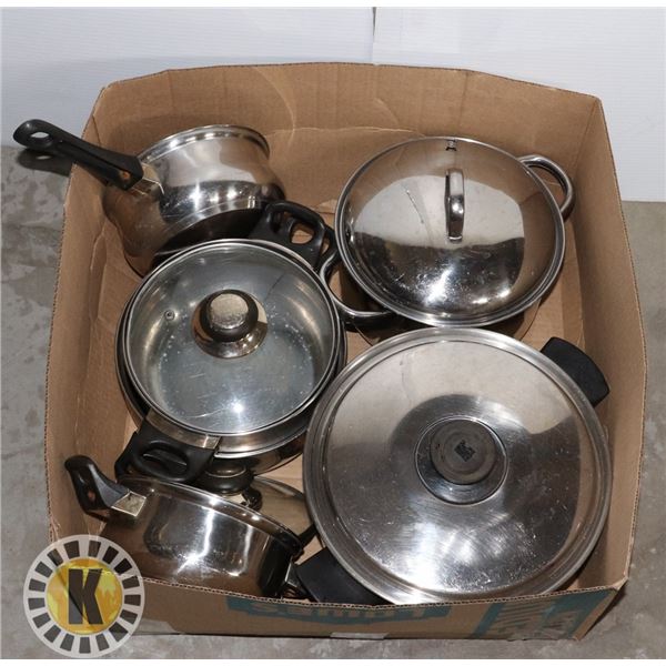 BOX WITH 6 POTS - VARIOUS SIZES & LIDS