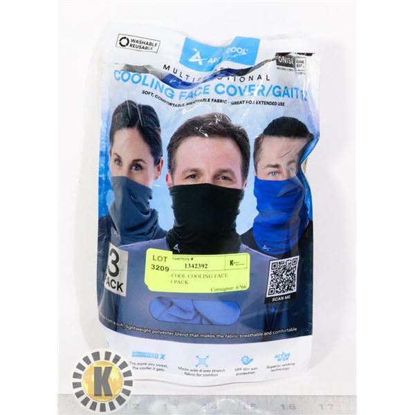 ARCTIC COOL COOLING FACE COVER 3 PACK