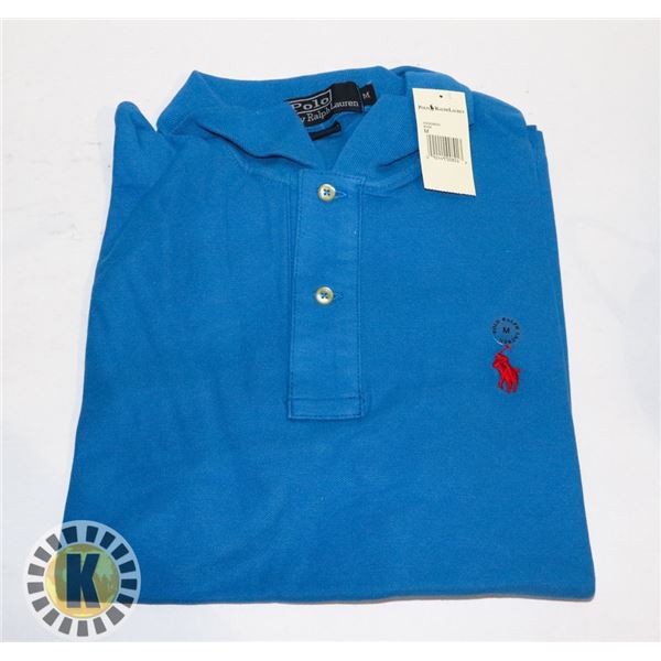BLUE POLO SHIRT BY RALPH LAUREN   SIZE MEDIUM