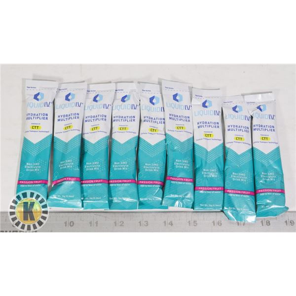 BOX WITH 9 LIQUID IV ELECTROLYTE PACKS