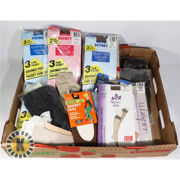 FLAT OF PANTY HOSE (MOSTLY SIZES M & L) INCL.