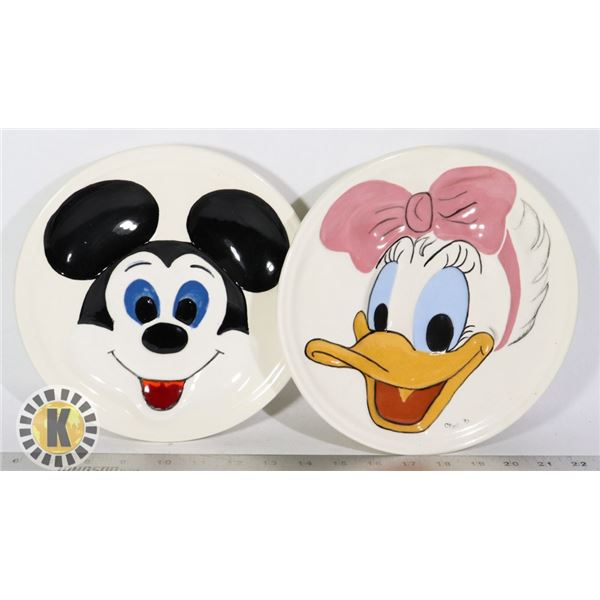 VINTAGE MICKEY AND DAISY DUCK PLATES